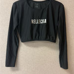 Relleciga  Women's Size Large Black Swim Shirt Rashguard Long Sleeve‎ Crop Top Photo 0