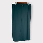 Mango MNG Dark Green Ruched Side Midi Straight Skirt Women's Plus Size XXL NWOT Photo 1