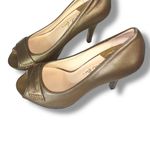 Cole Haan  Nike Air vintage Women's Gold Peep Toe heels Photo 7