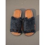 Loewe  Black Fringe Raffia Slide Sandals Size 38 / US 8 Photo 5