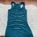 Steve Madden Teal Sequin Ruffle Tank Top Photo 0