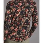Pilcro Anthropologie Thermal Top X Small Black Floral Print Long Sleeve Boho Size XS Photo 7
