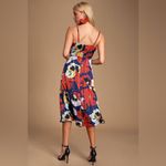 Lulus  All About Love Royal Blue Floral Print Midi Dress Size XS Photo 2