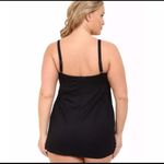 Ralph Lauren LAUREN  Women's One Piece Bandeau Swim Dress Black Photo 3
