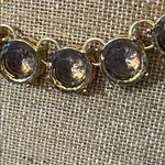 Anthropologie  Gold Tone Smoky Topaz Rhinestone Necklace Photo 1