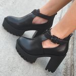 Black Lug Sole Bootie Size 7 Photo 4