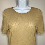 Max Mara  Tan Sheer Swirl Design‎ Short Sleeve Shirt Photo 4