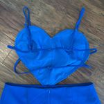 Nasty Gal NWT  Premium Diamante Heart Detail Tailored Dress in Blue Size 10 Photo 6