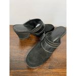 Antonio Melani Women's Mules Slip On Heeled Sandals Suede Leather Black 8.5M Photo 3