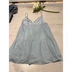 Princess Polly Blue Eyelet Lace Tie Front Tiered Mini Dress US 6 Photo 5