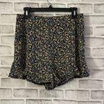 She & Sky NWT! Women’s blue with yellow floral dress high waist shorts, Size L Photo 0