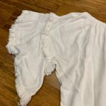 Umgee Womens Off The Shoulder Tie Front Top Ruffle Short Sleeve Linen Size Small White Photo 1