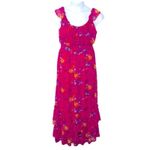 Old Navy  Floral Tiered Maxi Sundress Medium NWT Fuchsia Pink Summer Dress Photo 1