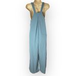Halara  Jumpsuit Wide Leg Overalls Button Front Pockets Blue Size M Photo 2