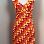 Shoshanna  Pink & Orange Geometric Halter Mini Dress Size 8 Photo 0