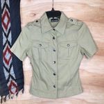 DKNY Jeans Military Green Button Front Shirt Photo 0