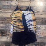 Judith March  Blue and Tan short romper with fringes Photo 3