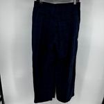 Sundance Rosaville Pants Linen Plaid Button Relaxed Pockets Midnight 6P NWOT Blue Photo 4