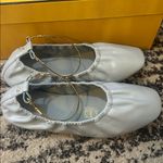 Fendi  Filo Leather Ballerina Blue Flat Photo 5