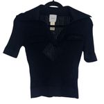 NEW NWT Patou Ribbed Knit Cotton Polo Shirt In Navy Blue Size M Photo 4