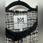 Milly  Plaid Houndstooth Fringe Wool Blazer Photo 4