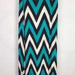 TOVIA Green Navy White Chevron Stripe Maxi Skirt Medium Photo 0