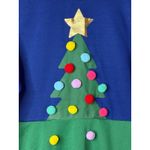 Mighty fine Christmas Tree Pom Pom Knit Sweater Dress Size Large Holiday NWT Photo 3