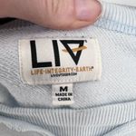 Liv Outdoor Life Integrity Earth Women's Graphic Sweater Light Blue‎ Size Medium Blue Photo 2