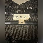 POL  Long sleeve sequin shirt LARGE preloved anthropologie sheer black Photo 1