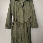 Banana Republic  Green Trench Coat Size Large Petite Photo 0