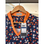 Callaway Navy Opti Dri Mini Floral Sleeveless Golf Tennis V Neck Dress X Large Orange Size XL Photo 4