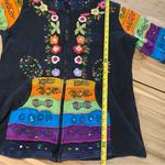 Rising International Black And Colorful Embroidered Hoodie L Size L Photo 3