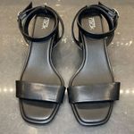 Nordstrom Rack | Landry Black Vegan Leather Open Toe Block Heels Women's 9 Photo 7