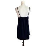Vintage Velvet Slip NightGown Lace Trim Adjustable Straps Side Slit Y2k Nightie Blue Size M Photo 1
