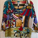 Chico's MULTICOLORED GRAPHIC COTTON TOP VINTAGE “ART TO WEAR”
TOP FUN/FABULOUS Photo 0