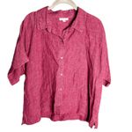 Eileen Fisher  Washed Organic Linen Delave Set Size Medium Geranium Photo 5