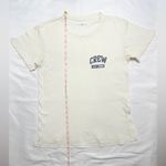 Brandy Melville Vintage Short Sleeve "Crew" Graphic Tee - White/Navy Photo 7