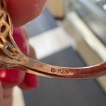 Synthetic Pink Gemstone and CZ Cocktail Ring Size 6 Photo 5