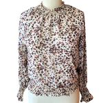 Ophelia Roe Cheetah Boho Funnel Neck Animal Print Bohemian Blouse Top ~ SMALL Photo 1