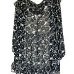 Free People NEW These Dreams Black Floral mini Long Sleeve Dress Size Small Photo 9