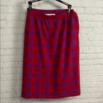 Pendleton Vintage  red plaid virgin wool pencil skirt old money size 10 preppy Photo 2