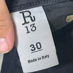R13  Mid Rise Button Fly Skinny Jeans Black Womens 30 Photo 10
