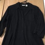 Womens Richard Malcolm Black Linen Rayon Shirt 3/4” Sleeves Size 10 Photo 1