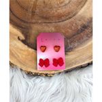 Leith NWT Heart and Bow Stud Earrings Set Photo 3