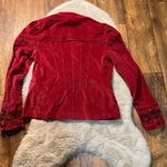 Free People  Maven Pintuck Military Velvet Jacket Size Small Burgundy Red Studded Photo 6