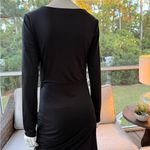 Lulu’s Black Draped Long Sleeve Dress Photo 4