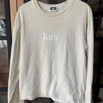 Kith logo tee long sleeve beige sand ash crewneck top oyster mushroom pullover White Size XS Photo 0