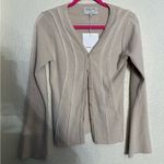 Matin Kim CUT LINE SLIM CARDIGAN IN LIME Size Medium NWT Photo 8