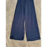Quince French Terry Modal Wide Leg Pants Navy Blue Fold over Waistband Flowy S Photo 11