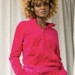 Juicy Couture JUICY by  Hot Pink Terry Cloth Track Jacket Y2K Size M Medium EUC!! Photo 0